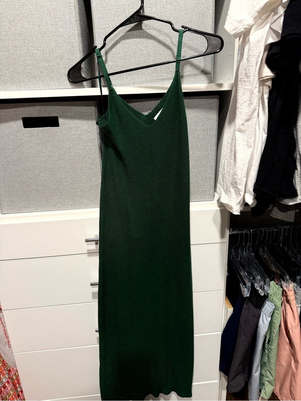 Green V-Neck Slip Dress - Women
